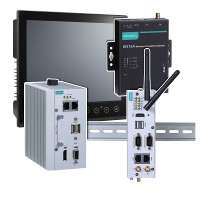 MCC distributes Moxa industrial fanless panel mount computers, DIN-rail mount computers and touch displays.