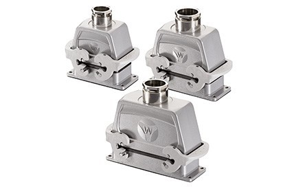 Heavy-duty industrial connectors. Harsh Environments.  Locking Levers.